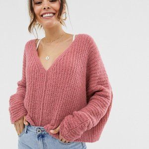 Free People "Moonbeam" Slouchy Cropped Sweater S
